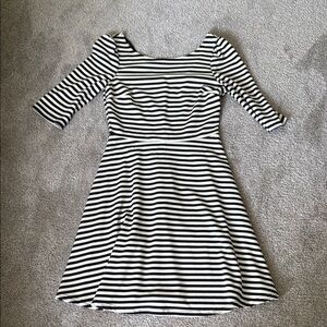 Striped Black and White Women's Dress